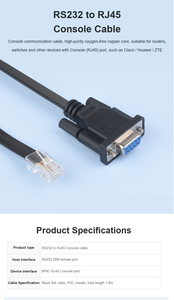 Câble de console de débogage RS232 vers RJ45, câble de communication de console DB9 femelle vers RJ45 mâle, câble série de 1,8 m pour routeur et commutateur - Product Image 6