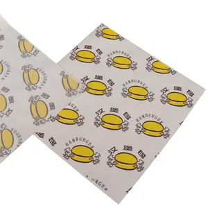 Papier d'emballage pour viande de charcuterie, résistant à la graisse, personnalisé avec logo imprimé, en gros, papier en pulpe de PE pour hamburgers, sandwichs, aliments - Product Image 2