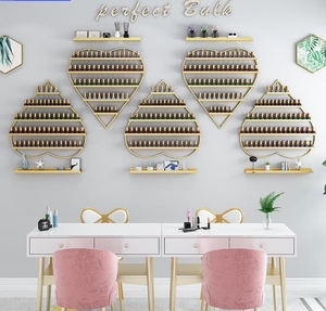<b>Nail</b> Salon Shelf Rack <b>Wall</b> Mounted <b>Wall</b> Hanging Iron <b>Nail</b> Polish Storage Rack Gold <b>Nail</b> Polish Display Rack Display - Product Image 3