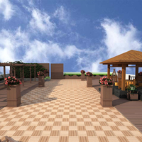 Dalles de terrasse WPC carrées modernes, couleur et taille personnalisables, antidérapantes, imperméables, revêtement de sol extérieur, usine chinoise, en vente