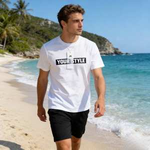 T-shirt décontracté à manches courtes pour homme, col rond, imprimé <span class=keywords><strong>dessin</strong></span>, en coton, modèle FYK241, taille XL-3XL, poids 210 grammes, 2,05 dollars - Product Image 3