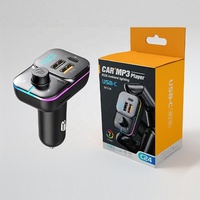 Nouvel émetteur FM Bluetooth 5.0 pour voiture, lecteur audio MP3 sans fil mains libres, modulateur, lumières colorées, chargeur de voiture double USB