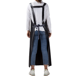 PVC Waterproof Oil Resistant Apron Solid Color Black Adult Work Protection Canteen Seafood Stone Handling Apron - Product Image 3