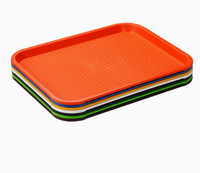 Plateau alimentaire rectangulaire en plastique PP, design moderne, écologique, pour restaurant, cantine, service de fête, assiette alimentaire épaissie