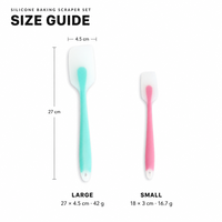 Ensemble de spatules de cuisson en silicone 27 cm et 18 cm, une seule pièce, résistantes à la chaleur, spatules flexibles faciles à nettoyer avec trou de suspension, 5 couleurs