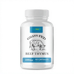 FocusHerb Grass-Fed Beef Thymus Glandular Extract <b>Protein</b> Enzyme-Rich 500mg ISO 9001 Halal Certified Immune Support Capsules for - Product Image 1