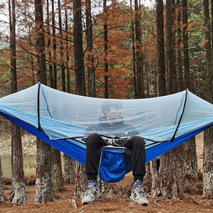 <span class=keywords><strong>Hamac</strong></span> <span class=keywords><strong>de</strong></span> camping <span class=keywords><strong>en</strong></span> plein air avec moustiquaire, léger, <span class=keywords><strong>en</strong></span> tissu parachute haute résistance, hamacs suspendus - Product Image 6