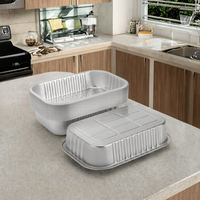 Gobelets de cuisson carrés en aluminium de qualité alimentaire avec couvercles transparents en PP, mini-contenants jetables multicolores pour gâteaux, 120 ml, 3000 ml, recyclables