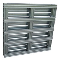 Palettes en acier galvanisé à chaud robustes Zhongcang, palettes métalliques européennes à plateau fermé pliables pour entrepôt, 4 voies