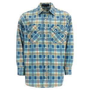 Chemises de travail ignifuges en sergé de coton 6,5 oz à carreaux certifiées NFPA 2112 pour protection contre les arcs électriques – Vente en gros - Product Image 1