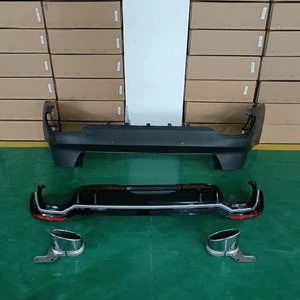 Diffuseur de pare-chocs arrière de voiture avec embout de silencieux d'échappement, kits de carrosserie pour Audi A4 B9 2017-2019 modifié en style RS4 - Product Image 3