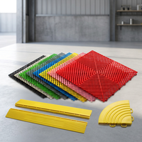 Dalles de sol en plastique PP à clipser, insonorisantes, imperméables, antidérapantes, de qualité professionnelle, pour atelier et extérieur