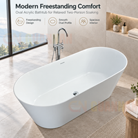 Baignoire autoportante en acrylique OEM, ovale, pour deux personnes, idéale pour les projets hôteliers, villas et salles de bain