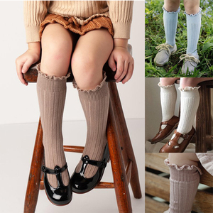 Calcetines hasta la rodilla con volantes de encaje <span class=keywords><strong>para</strong></span> niños de 0 a 9 años de estilo español - Product Image 2