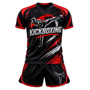 Ensemble de short et de t-shirt d'entraînement de kickboxing sur mesure, uniforme de kickboxing personnalisé OEM, vêtements de sport - Product Image 1