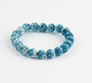 Bracciale Shambhala Intrecciato con Sfere in Argilla Morbida <span class=keywords><strong>da</strong></span> 10mm, Colori Sfumati Misti e Strass, Vendita all'Ingrosso - Product Image 5