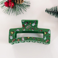 Vente en gros de pinces à cheveux pour festival de Noël Accessoires rectangulaires pinces à cheveux en acétate acrylique pour femmes
