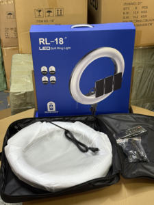 Set di luci ad anello regolabile RL 18 pollici con supporto ideale per Selfie e Video Shooting trucco e Live streaming - Product Image 3