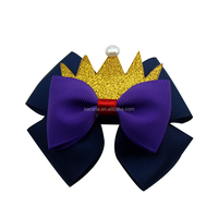 Série Crown Princess : Épingles à cheveux et nœuds en satin gros-grain colorés, avec fleurs roses et strass, accessoires pour cheveux