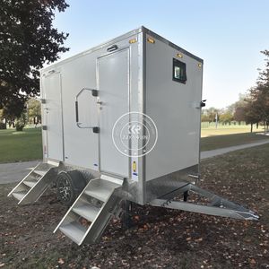 Salle de bain mobile de luxe 2025, 10 cabines, remorque de toilettes portables avec douches, toilettes portables de luxe - Product Image 1