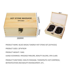 20 Stück Black Ovular Basalt Hot Stone <span class=keywords><strong>Massage</strong></span> <span class=keywords><strong>Rocks</strong></span> Vulkanenergie-Werkzeugset mit Heizbox für Körper anwendungen - Product Image 3