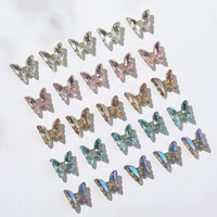 Paso Sico Strass Papillon en Cristal pour Ongles, Effet Aurore Arc-en-ciel Super Scintillant 3D, Bijoux d'Ongles Éclatants et Transparents