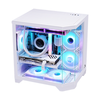 Populaire Dreamer Mini Noir Blanc PC Cas M-ATX Acrylique Transparent Cas De Jeu Ordinateur Cas Tours
