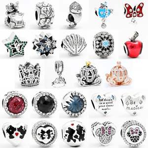 Accesorios DIY, Dije de <span class=keywords><strong>Calabaza</strong></span> Princesa Chapado en Rodio para Pulsera, con Cuentas de Circonio Personalizadas para Exportación - Product Image 1