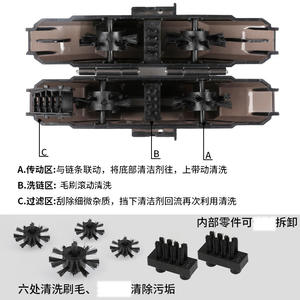 Kit de limpieza de cadenas de bicicleta Shimano, herramienta de cepillo portátil ABS negra para mantenimiento de bicicletas con cepillos grandes y pequeños - Product Image 4