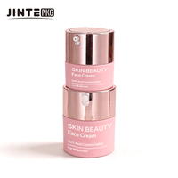 Emballages cosmétiques de luxe en plastique rose mat avec pompe sans air pour sérum et crème, contenants de 15 ml, 30 ml et 50 ml