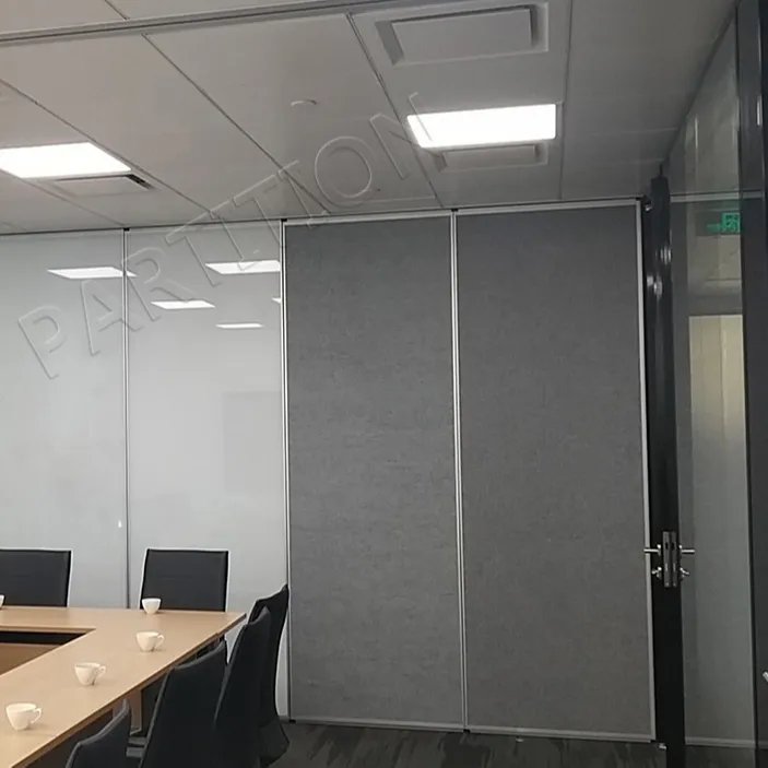 Ofis ayırma duvar akustik sürgülü katlanır bölüm parçaları konferans salonu çalıştırılabilir Panel uzay bölümü Guangzhou 22mm