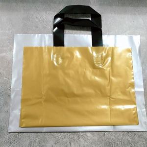 Promotional Logo Printed Packaging Transparent Shopping 2025 PE Plastic <b>Tote</b> <b>Bag</b> for Clothes Manufacturers with Soft Loop Handle - Product Image 3