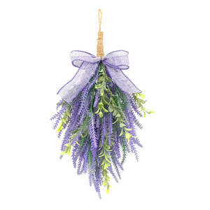 Simulated Lavender Wall Hanging 2Pcs Purple Green Artificial Plant <b>Home</b> <b>Decor</b> <b>Rustic</b> Style Door Hanging Christmas Decoration - Product Image 5