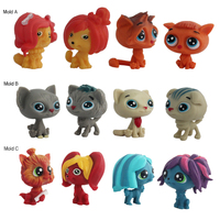 Ensemble de 12 figurines miniatures de chats et chiens en PVC de style dessin animé ; Jouet de collection écologique pour enfants