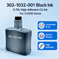 Tinta Negra C 302-1032-001 de 0.75L para Impresora de Inyección de Tinta Continua CIJ Serie CCi3200, Tinta Industrial Profesional para Plásticos Especiales