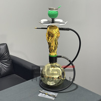 En gros, Ensemble de chicha doré en aluminium avec base en forme de ballon de football pour bars à chicha