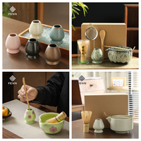 Ensemble Matcha FENN personnalisé, fouet en bambou traditionnel, cuillère, support, bol en céramique, support pour fouet, ensembles de thé japonais