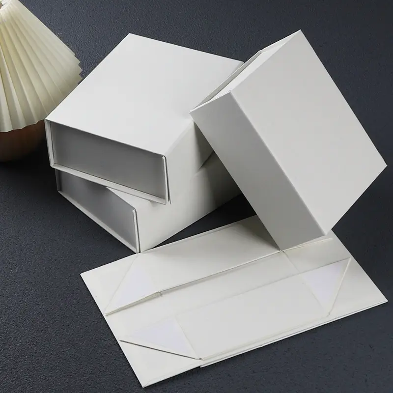 Emballage de boîte-cadeau de papier de stockage pliant magnétique cosmétique imprimé de luxe pour boîte-cadeau pliable en papier magnétique
