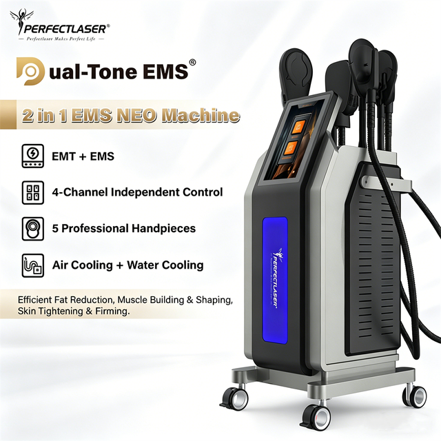 Perfectlaser EMS Body Sculptor 5 Professional Handles Full Body Slimming Muscle Toning Machine