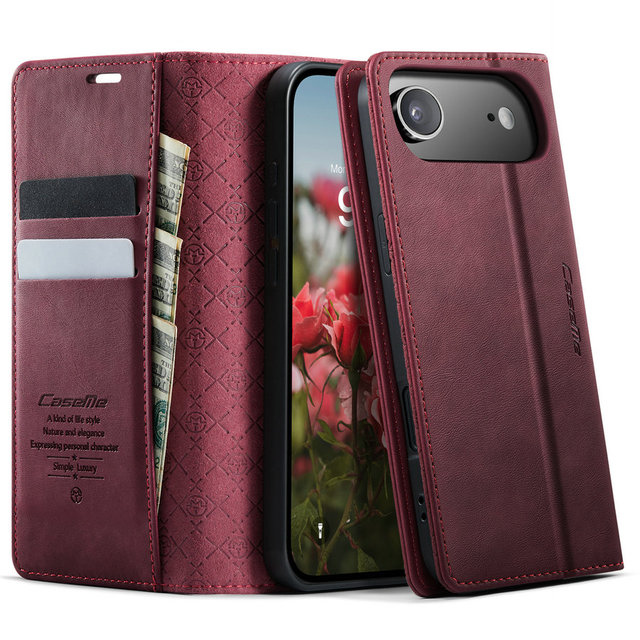 CaseMe RFID Magnetic Card Holder Wallet Flip Leather Case for iPhone 17 Air 16 15 Pro Max 14 13 Mobile Phone Cover for iPhone 17
