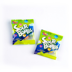 バッグOEM キャンディ サンライト サワーボムズ 大量保管 クールパッキング 警告 カラードロップ カット機能付き容器 サワーチューイングキャンディ - Product Image 4