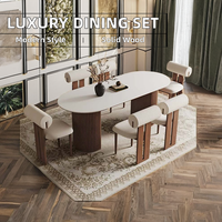 Meubles de salle à manger italiens de luxe modernes chaises de table ovales en bois élégantes pour la maison restaurant hôtel utilisation solide pour la maison bar