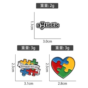 Broche <span class=keywords><strong>de</strong></span> metal al por mayor con diseño <span class=keywords><strong>de</strong></span> dibujos animados, para concienciación sobre el autismo, con corazón colorido, rojo, amarillo, azul, verde, broche <span class=keywords><strong>de</strong></span> metal con palabras, pin <span class=keywords><strong>de</strong></span> <span class=keywords><strong>rompecabezas</strong></span>, recuerdo fundido - Product Image 6