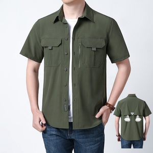 Chemises de construction à boutons pour hommes chemisier de pêche rafraîchissant tenue de randonnée à séchage rapide vêtements de mécanicien d'été chemise de travail - Product Image 2