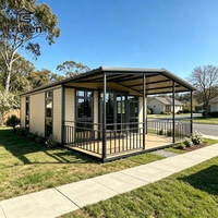 Maison conteneur préfabriquée extensible de bonne qualité, éco-responsable, avec structure en acier galvanisé, terrasse et auvent, salle de bain complète