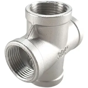 Industrial stainless steel 304 316l female threaded cross type pipe fitting