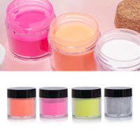 Poudre acrylique populaire 10g couleurs au néon poudre de miroir de vernis à ongles avec des paillettes de cristal trempage Pigment de sucre pour la conception des ongles