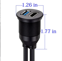 Cable de Extensión HDMI Impermeable IP65 USB3.0, Macho a Hembra, 1m, para Montaje Empotrado en Panel, para Tablero de Auto, Barco, Motocicleta, Instalación DIY
