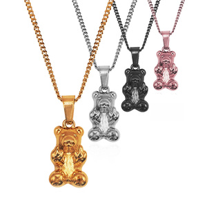 Anlaufbeständiger Eisbär-Schmuck aus Edelstahl mit 18k Goldplattierung, Individueller Kompass-Anhänger, Vintage Herren-Halskette mit Offensivem Bärenmotiv - Product Image 2