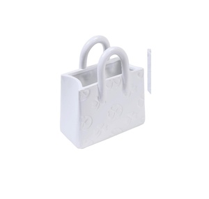 <span class=keywords><strong>Vaso</strong></span> in ceramica <span class=keywords><strong>vaso</strong></span> di fiori <span class=keywords><strong>bianco</strong></span> (fatto a mano) borsa per decorazione <span class=keywords><strong>porta</strong></span> pennelli Organizer e portapenne - Product Image 1